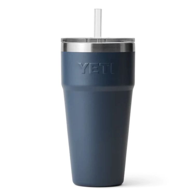 Термокружка YETI Rambler Straw Cap 760 цв. Navy фото 2