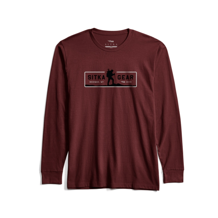 Лонгслив SITKA Trek LS Tee цвет Dark Red фото 1