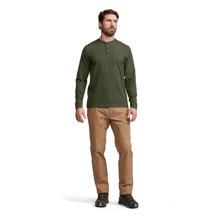 Лонгслив SITKA Foothills LS Henley цвет Olive Green фото 8