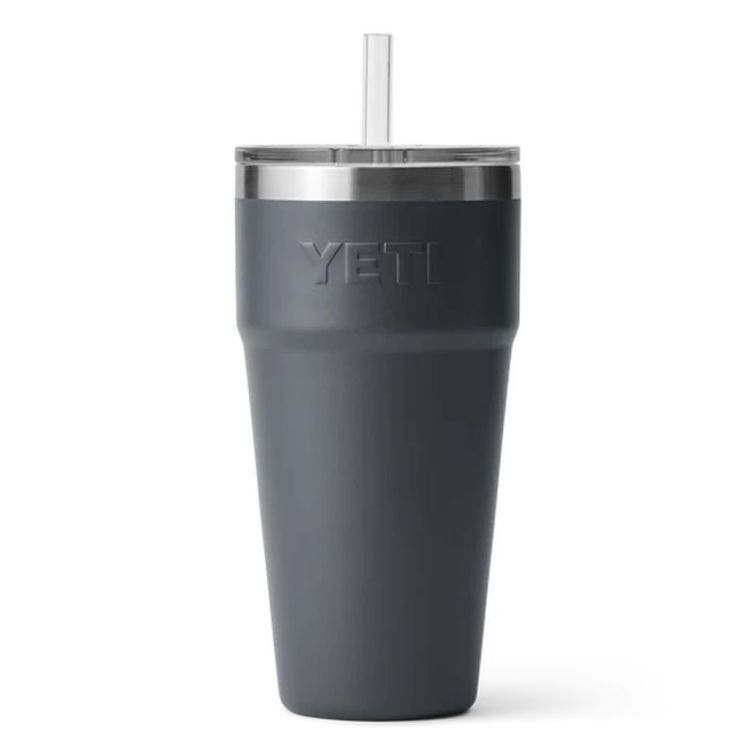 Термокружка YETI Rambler Straw Cap 760 цв. Charcoal фото 2