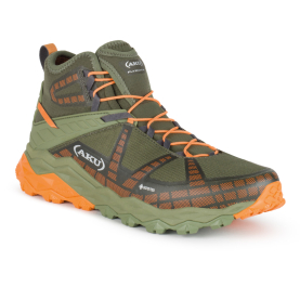 Кроссовки треккинговые AKU Flyrock Mid GTX цвет Military Green / Orange